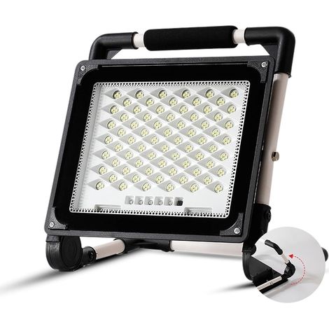 Projecteurs LED d'extérieur, 100/200/300/400W Projecteur Extérieur Portable LED Réflecteur Projecteur Rechargeable Projecteur Projecteur Lampe De Construction pour cour, parking, patio, aire de jeux ( (1/5)