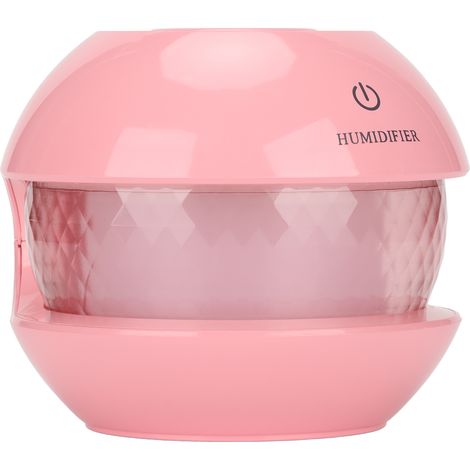 Mini humidificateur rechargeable USB, silencieux et coloré, 150 ml, à ultrasons, brume fraîche, avec veilleuse pour la maison et la voiture (rose). (1/5)