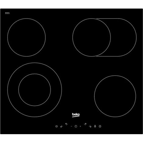 Piano cottura in vetroceramica da 60 cm con 4 fuochi, 6900 W, nero - HIC64403T - Beko (1/3)