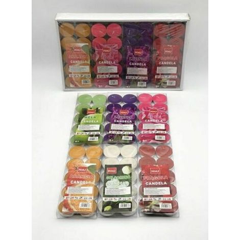 TrAdE Shop Traesio - Set 120 Candele In Cera Colorate Profumate In Varie Fragranze Tealight Lumini -