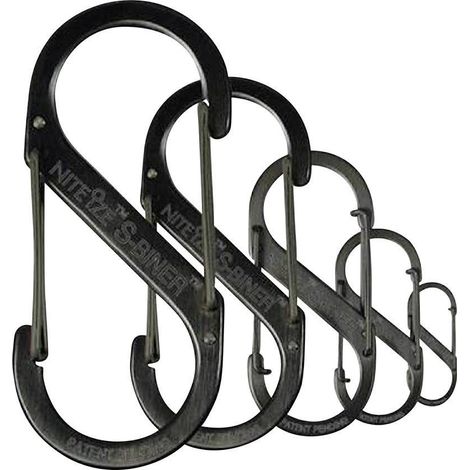 NITE IZE Mousqueton double entrée inox noir 5cm 4,5kg nite ize (1/5)