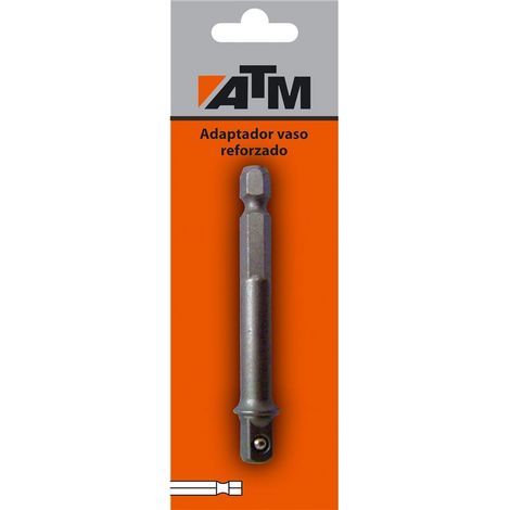 ATM - Adaptador vaso reforzado en blister individual Cabeza x Largo - 1/2" x 65 mm