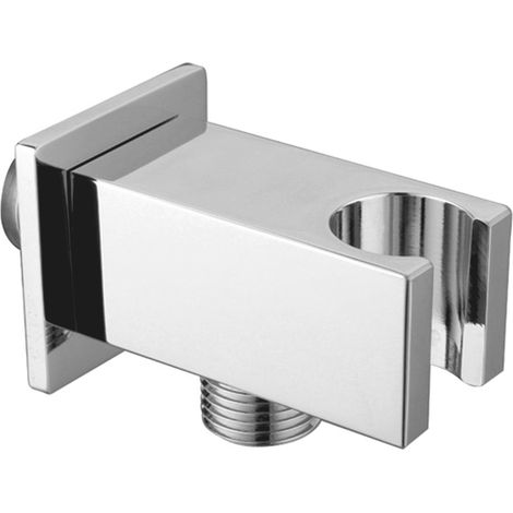 Stilform Wandanschlussbogen - Brausehalter massiv Chrom oder Schwarz Matt:Chrom