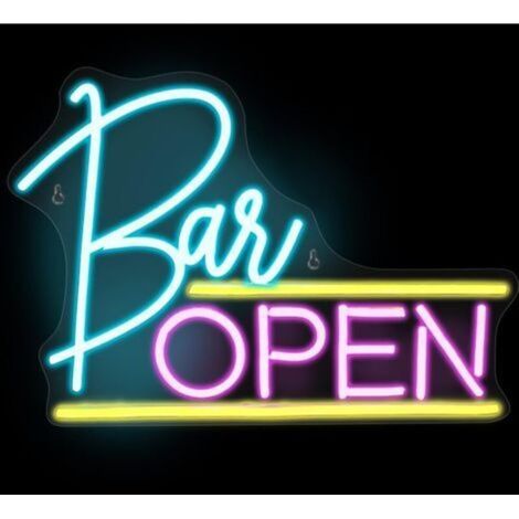Enseigne Lumineuse Bar Open - Néon LED Murale - Décoration Intérieure Bar Café Chambre - 1 Pièce (1/5)