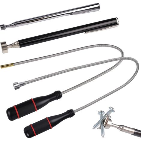 4 Pièces Magnétiques Télescopiques pour Ramasser de Petites Pièces Voiture (1/5)