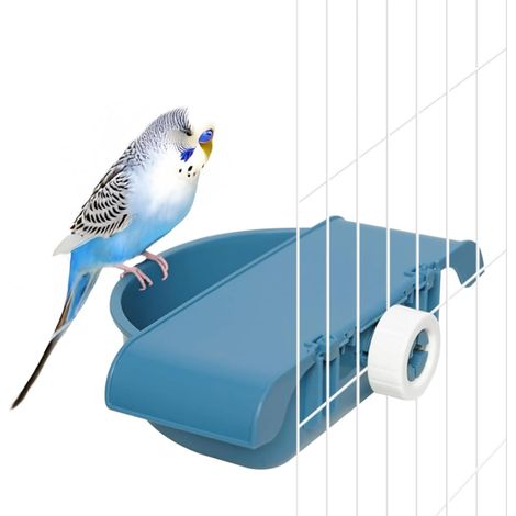 septillar Bain d'oiseaux pour Cage, Baignoire à Oiseaux Suspendue, Bol de Douche pour Perroquet, Perruche, calopsitte (Bleu) (1/5)