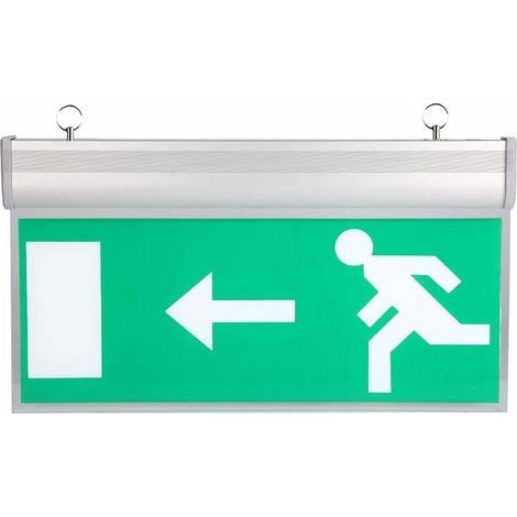 Panneau de sortie d'urgence à LED Voyant d'évacuation de sécurité en acrylique Source de lumière LED haute luminosité pour centres commerciaux/supermarchés/hôtels/hôpitaux/bibliothèque,110-220V(Gauche (1/5)