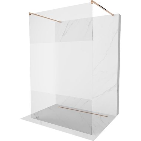 Mexen Kioto parete doccia autoportante 140 x 200 cm, trasparente/brina 8 mm, oro rosa - 800-140-002-60-35 (1/5)