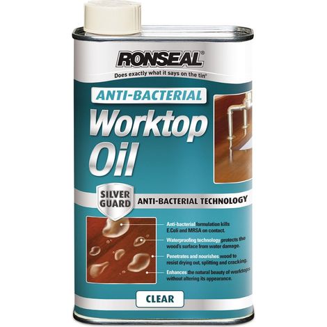 Ronseal Anti-Bacterial Worktop Oil 500ml - Protects and Nourishes Surfaces with Bacterial Resistance (1/2)