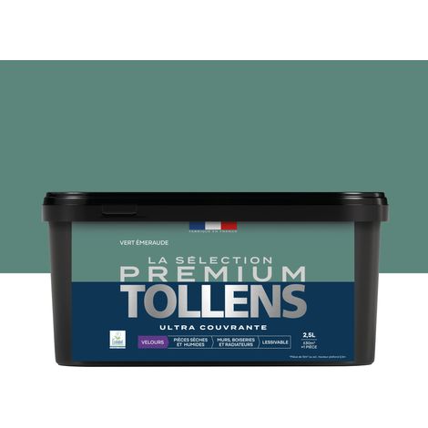 Tollens - Peinture intérieure couleurs - La Sélection Premium Velours - Ultra Couvrante - Vert Emeraude 2,5 L - 30m²