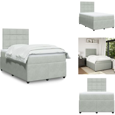Sommier à lattes de lit et matelas Gris clair 120x200cm Velours - Sommier À Lattes De Lit - Sommiers À Lattes De Lit - Lit - Meuble De Chambre À Coucher (1/5)