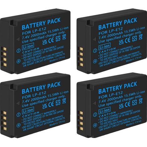 Batterie d'appareil photo, chargeur USB double, haute capacité, Pologne-c, 4pcs batterie (1/2)