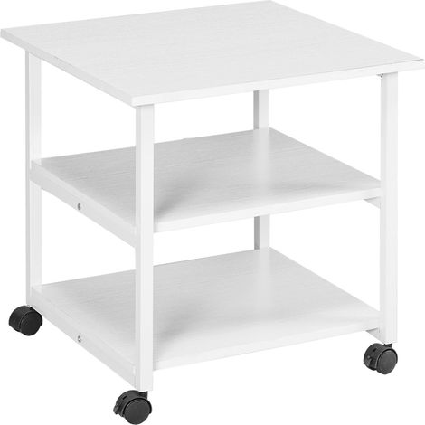 Soporte para impresora con ruedas, 3 niveles, acero, 50 x 50 x 52,5 cm