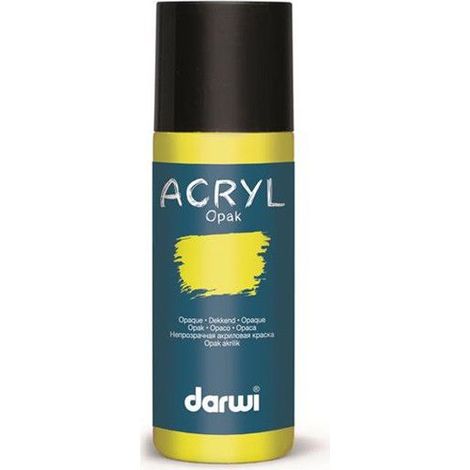 Peinture acrylique - Jaune foncé - Tous supports - Opaque - Indélébile - Darwi - 80ml (1/2)