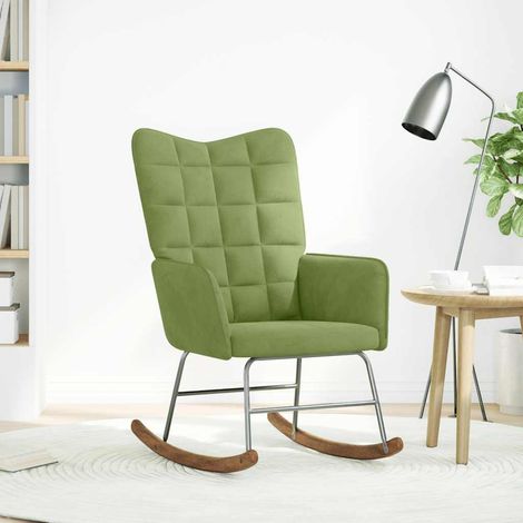 Chaise à bascule Vert clair Velours (1/5)