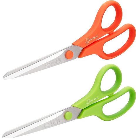 Ciseaux de bureau - Lames de 21 cm - Poignées souples et ergonomiques - Lot de 2 paires