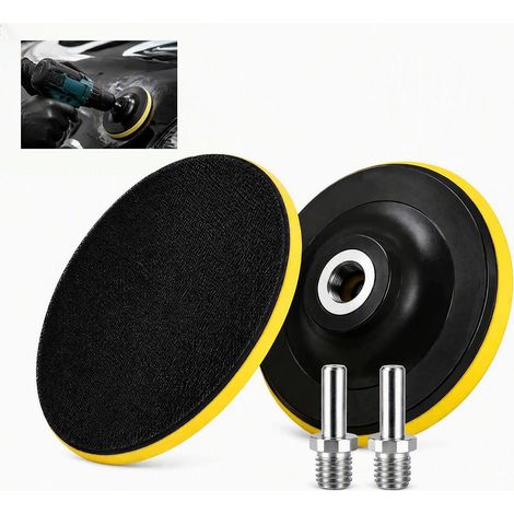2 Pièces Disque de Polissage 125mm M14, Plateau de Poncage Disqueuse avec Fixation Auto Agrippante, Plateau Disque 125mm pour Meuleuse d'Angle avec Adaptateur M14 pour Polissage (1/5)