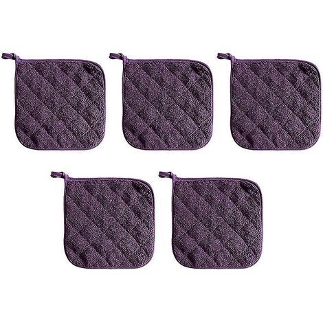 Manique en coton lavable, résistante à la chaleur, pour cuisine et pâtisserie, violet