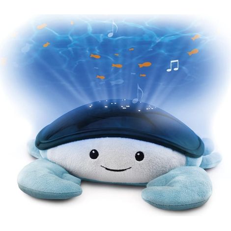 Veilleuse Cody Projecteur LED Thème océan avec poissons en mouvement Vagues et mélodies apaisantes Tétine portable à piles Programme de sommeil en 3 étapes 5 sons Capteur Changement de couleur (1/5)