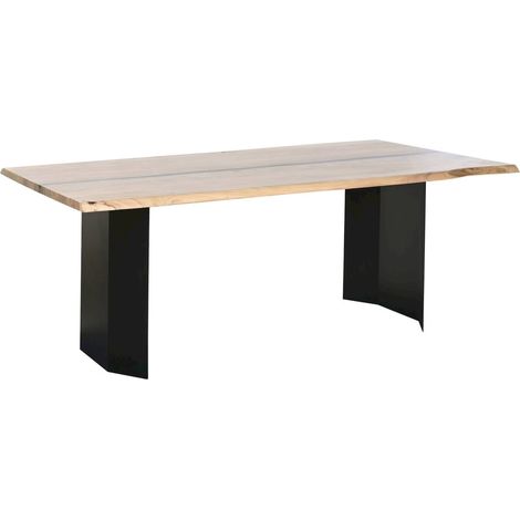 Table de salle à manger acacia et métal style moderne - Bois naturel et métal noir (1/5)