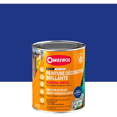 OWATROL - Peint.Rustol deco antirouille 0.75l bleu outremer ral 5002 (1/7)
