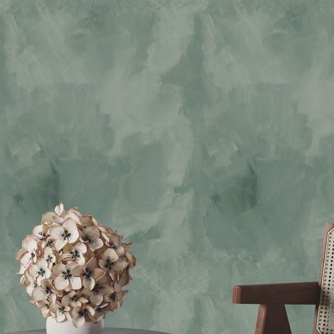 Carta da Parati Stucco Veneziano Verde in Fogli di Carta, 250x200cm (1/5)