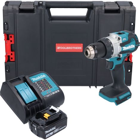 Makita DHP 489 SF1J-R Akku Schlagbohrschrauber 18 V 73 Nm Brushless + 1x Akku 3,0 Ah + Ladegerät + RHINO (1/5)