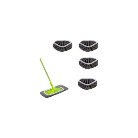 Set di 4 panni in microfibra per mocio, panni ricaricabili per mocio a vapore, panni di ricambio lavabili in microfibra, moci riutilizzabili e lavabili per pavimenti piastrellati - Crezuo