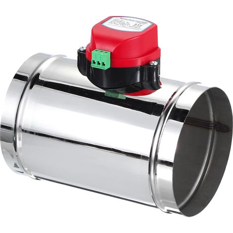 5" Volet de Conduit, Volet de Réglage Motorisé Acier Inoxydable pour Système de Ventilation, Contrôle du Volet Anti-Retour Débit d'Air pour Système Ventilation, Ac 24V (1/5)
