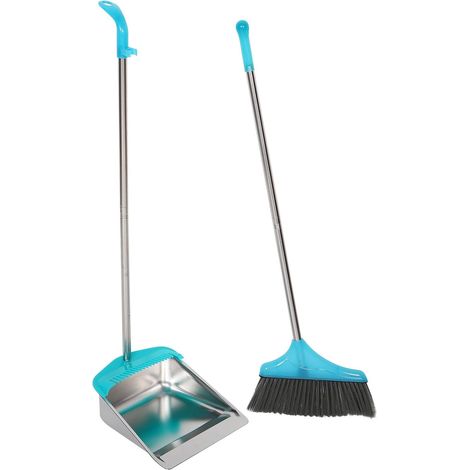 Dustpan, 1-Piece Multifunctional Stainless Steel and Plastic Set, Lightweight with Upright Design, Silver, for Household Cleaning and Use (1/5)