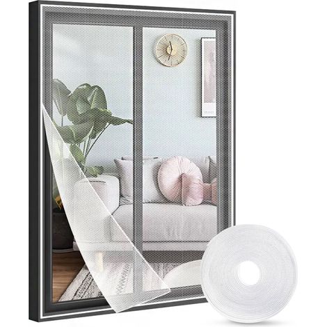 Mosquitera para Ventanas Adhesiva, Protección Contra Insectos Recortable - Malla Anti Moscas, Mosquito (1/5)