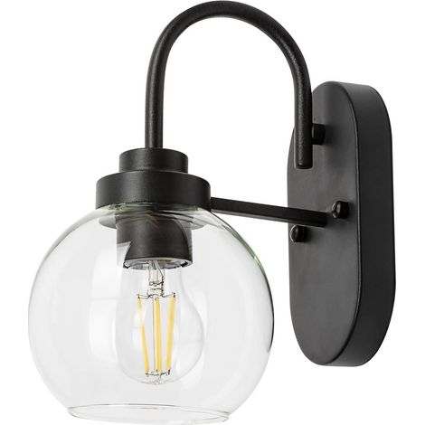 Applique bagno Tirina Rabalux nero opaco E27 IP44 vetro (1/5)