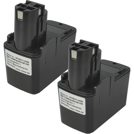 vhbw 2x Battery compatible with Bosch B2310, B2500, BABS 12V, AHS A, ASG 52, ATS 12-P, B2300, AHS 3, AHS 4 Power Tools (1500 mAh, NiMH, 12 V) (1/4)