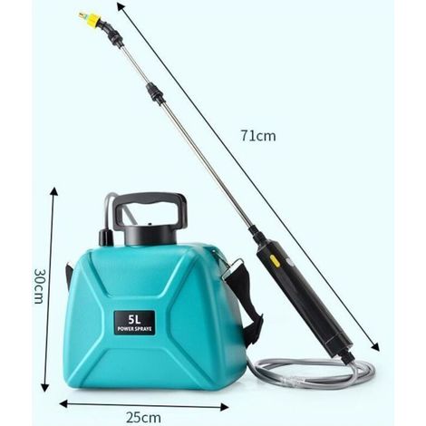 Elektrische Gartenspritze mit 3 verstellbaren Düsen, USB-aufladbar, Pflanzenschutzspritze für Garten, Unkrautbekämpfung und Autowäsche (5L Grüne Spritze) (1/5)