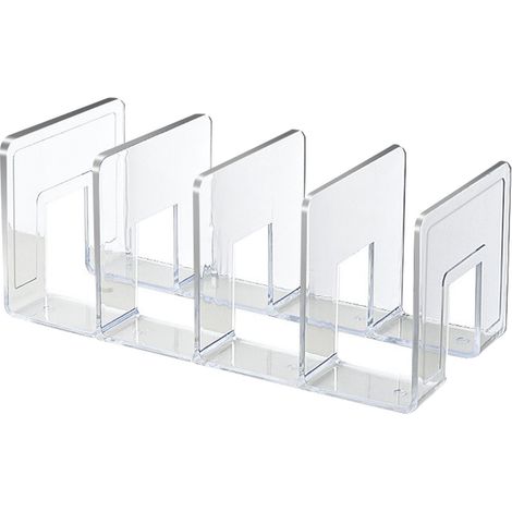 Lot Transparent pour Livres, 4 Compartiments, Style Simple en Acrylique, Support de Rangement pour Bureau et Salle de Classe (1/5)