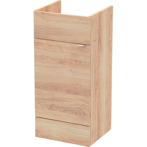 Hudson Reed Fusion Floor Standing 1-Door Vanity Unit 400mm Wide - Bleached Oak (1/2)