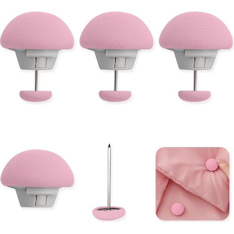 Clips De Housse De Couette,Attaches De Couette Clip,Clip De Couette,Anti Dérapant,Garder Coins De Couettes/Couvertures en Place (Rose,4 Pièces)