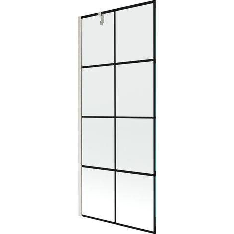 Mexen Next paroi de baignoire 1-volet 80 x 150 cm, motif noir, nickel brossé - 895-080-000-00-77-97 (1/5)