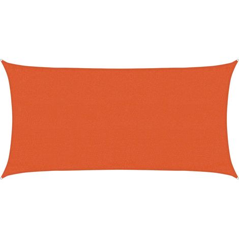 vidaXL Toldo de vela rectangular HDPE naranja 160 g/m² 3x6m (1/2)