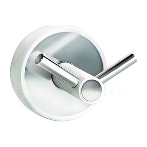 Appendino bagno doppio gancio colore bianco in acciaio linea Kaman LEFO-10 kamalu