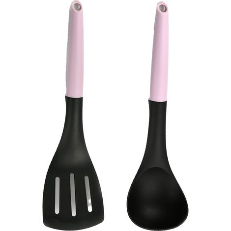 Spatule En Nylon Rose - Ustensiles De Cuisine Antiadhésants Résistants À 400°F - Pour Casseroles Et Poêles - Lot De 2 Pièces (1/5)