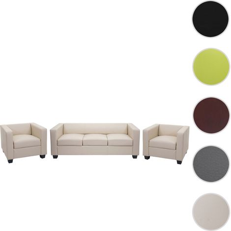 3-1-1 Ensemble de canapés Loungesofa Lille  similicuir, vert clair