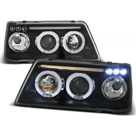 Paire de feux phares Peugeot 205 83-96 angel eyes noir-27361708