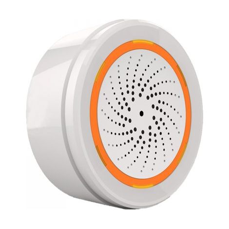 Sirena Allarme ZigBee Protocollo ZigBee 3.0 TUYA, Smart Life, Sonoro e Visivo, 5V 1A IP20,68X68X33mm