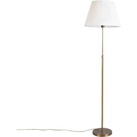 Bronze Floor Lamp with Pleated Lampshade Cream 45 cm Adjustable - Parte