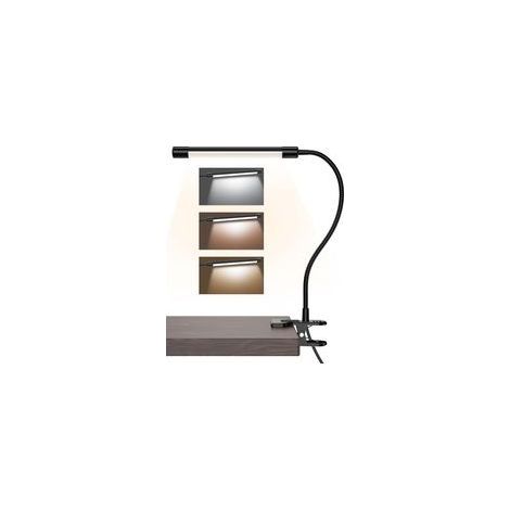 Lampe de Lecture Clip LED 360° Flexible, 10 Niveaux de Luminosité, Lampe USB pour Travail et Voyage (1/5)
