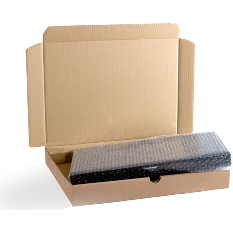 Enveloppebulle – Lot de 10 boîtes postales extra-plates A3 430x310x50mm – Carton simple cannelure 100% recyclable – Livrées à plat pour stockage optimisé (1/3)
