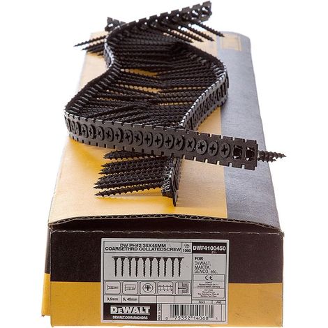 DEWALT DWF4100450 - Viti a filetto grosso per pannelli de Cartongesso PH2 3,5x45mm