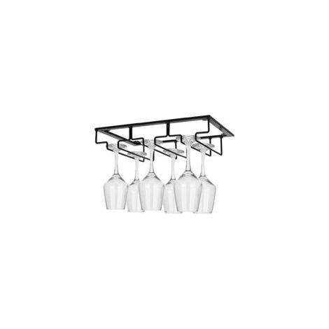 Weinglashalter Gläserhalter Verre de vin en Rack de Fer de verres à pied Support Sous Penderie, 3 Rails Weinglashalterung pour le Bar de la Cuisine à la Maison, Noir (1/4)