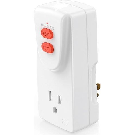 Adaptateur GFCI 15 A à 3 broches avec mise à la terre, prise GFCI portable avec disjoncteur différentiel (prise américaine). (1/5)